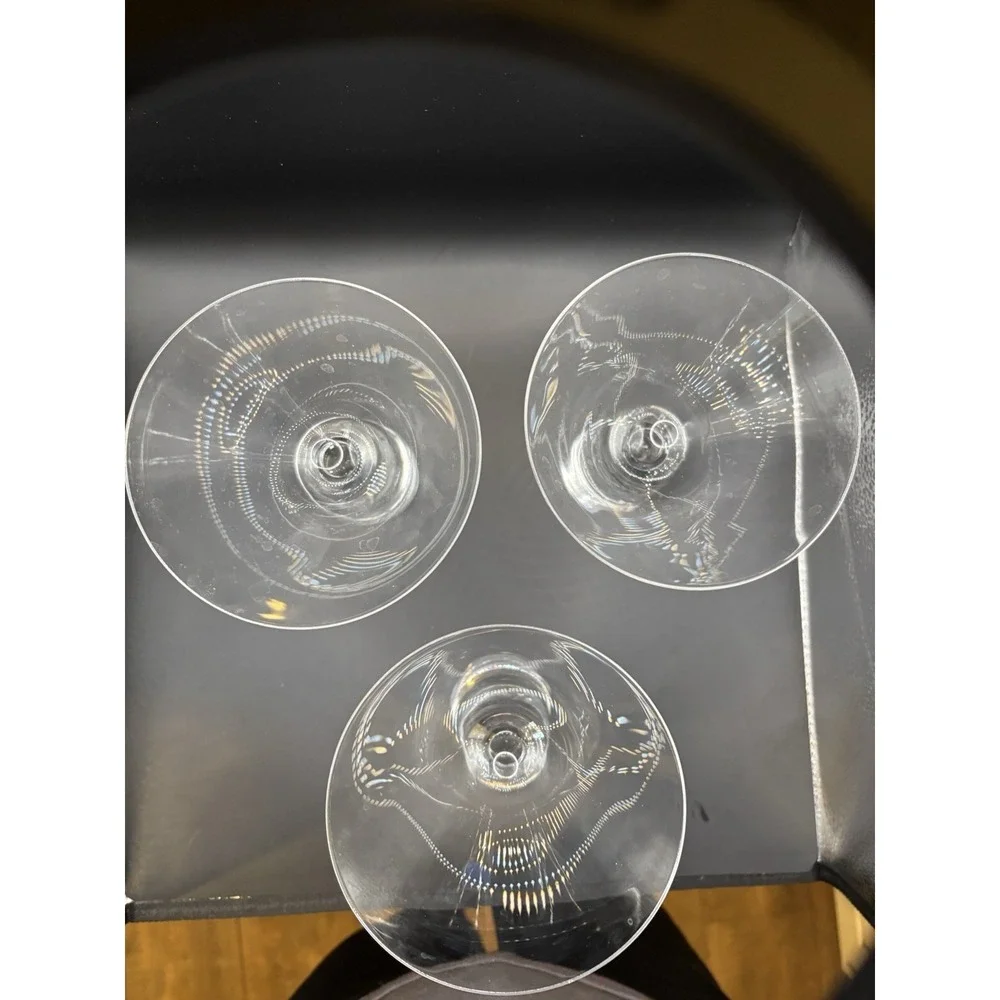 3 Artland Prescott Martini Glasses Clear‎ Crystal  Stems, 7
